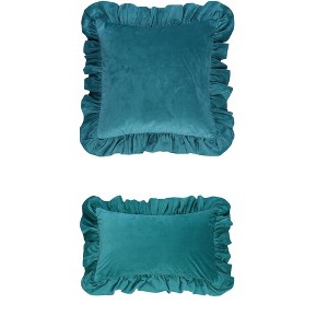 REGALWOVEN 2 Pcs Scalloped Trim Outdoor Throw Pillow Covers for Sofa Living Room Home Decor - 1 of 4
