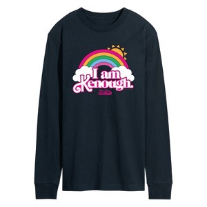 Men's - Barbie - I Am Kenough Rainbow Clouds Long Sleeve Graphic T-Shirt - 1 of 3