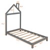 ALEXOUN Twin Size Floor Bed with House-Shaped Headboard for Kids, Wooden Twin Floor Platform Bed Frame with Slat Support,No Box Spring Needed - 3 of 4