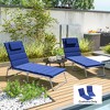 Outsunny Foldable Lounge Chair Cushion Set of 2, UPF50+ 230gsm Olefin and 25D High-Density Foam, Chaise Lounge Cushion Set, 80" x 26" - 3 of 4