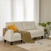 Costway Modern 79.5inch Fabric Loveseat Couch Living Room Sofa for Small Spaces Beige - 2 of 4