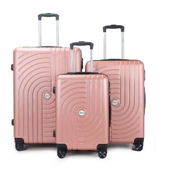 Mirage Luggage Sally ABS Hard shell Lightweight 360 Dual Spinning Wheels Combo Lock 3 Piece Luggage Set