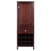 Brooke Cupboard 1 Drawer and Wine Holder Walnut - Winsome - 3 of 4