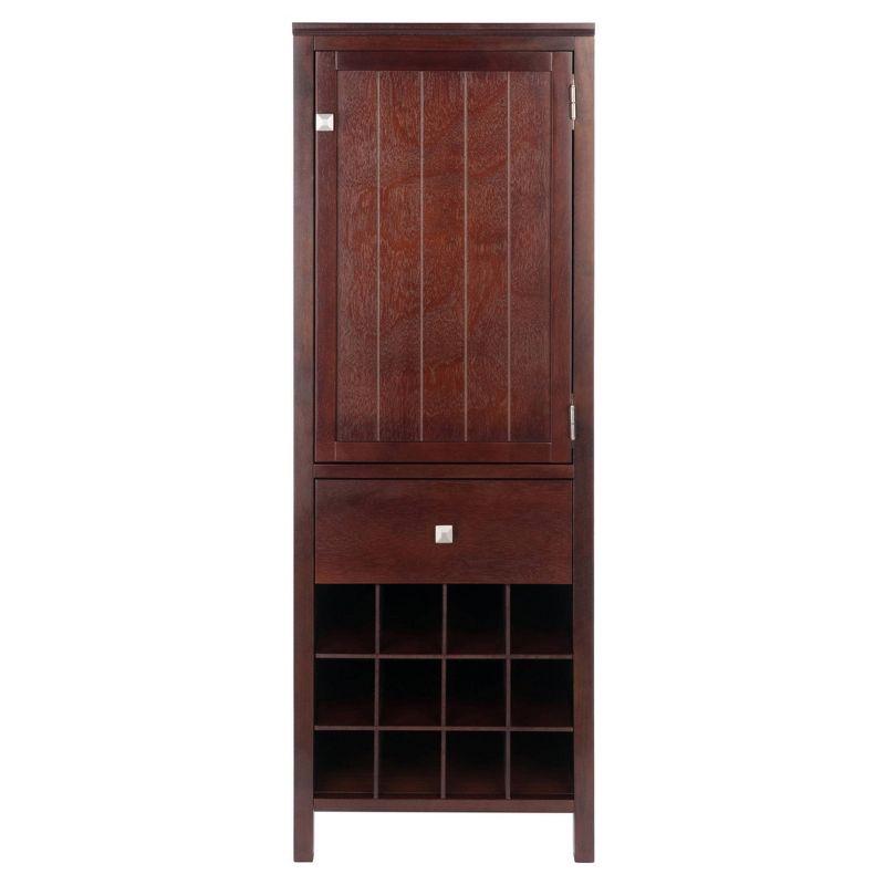 Brooke Cupboard 1 Drawer and Wine Holder Walnut - Winsome, 4 of 11