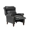 Ripheus Genuine Leather Manual Recliner with Nailhead Trims and Solid Wood Legs | KARAT HOME - 3 of 4
