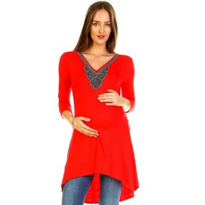 Maternity Calla Embellished Tunic Top - White Mark - 1 of 3