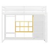 TIRAMISUBEST Twin/Full Size Loft Bed with Wardrobe, Storage Shelves and Cabinet, Wood Loft Bedframe with Ladder and Guardrail - 4 of 4