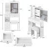 FONTOI 29.2"W/37"W/41"W Makeup Vanity Table with Left Drawer Stool Large Sliding Mirror Capacity Storage for Bedroom Dressing Room, White/Black - 3 of 4