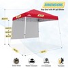 EAGLE PEAK 10x10ft Pop Up Canopy Slant Leg Tent with Sidewall, 10x10 Base 8x8 Top - 3 of 4