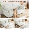 Nasitip 66.9''Loveseat Sleeper Sofa, 3 in 1 Convertible Sofa Bed with Linen Fabric Upholstered, Love Seat Couch Sofa with 2 Pillows,Beige - 2 of 4