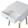 CAVINAS Nightstand with Drawer and Rubber Wood Legs, Mid-Century Modern Bedside Table, Storage Cabinet for Bedroom - 4 of 4