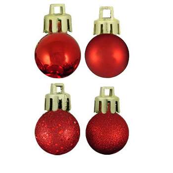 Northlight 18ct Shatterproof 4-Finish Christmas Ball Ornament Set 1.25" - Red