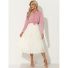 Allegra K Women's Pleated Elastic Waist Casual Accordion Midi Skirt - 4 of 4