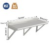 Acekool Commercial Stainless Steel Wall Shelf, Metal Kitchen Rack with Backsplash & Brackets for Home or Business - 2 of 4