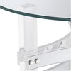 Studio 55D Serenity Modern Acrylic Round Accent Table 23 3/4" Wide Clear Tempered Glass Chrome Straps for Living Room Bedroom Bedside Entryway Office - 3 of 4