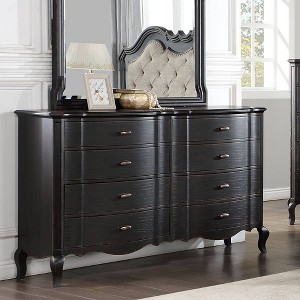 64" Chelmsford Decorative Storage Drawer Antique Black Finish - Acme Furniture: Solid Wood Composite, 5 Drawers, No Assembly Required - 1 of 4