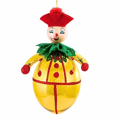 De Carlini Italian Ornaments 8.0 Inch Benny Bubbles Christmas Tree Ornament , Christmas Decor Clown ,Circus (1PC)