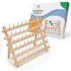 JumblCrafts 60-Spool Wooden Embroidery Thread Holder w/ Hanging Hooks Wall-mountable, Sewing Organizer & Embroidery Rack, Freestanding, Flip-Out Legs - 2 of 4