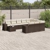 vidaXL 11 Piece Patio Sofa Set with Cushions Brown and Cream Poly Rattan - 2 of 4