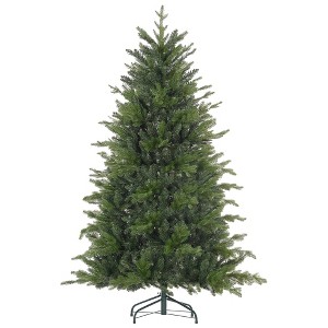 6 Ft Artificial Christmas Tree with Foldable Metal Stand, Easy Assembly - 1 of 4