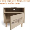 Acekool Boho Rattan Nightstand with Charging Station, USB & Type-C Ports, Storage Drawer, Solid Wood Legs, for Bedroom and Living Room, Natural - 4 of 4