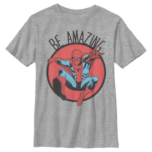 Boy's Marvel Spider-Man Be Amazing T-Shirt - Athletic Heather - X Large