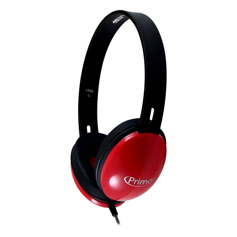HamiltonBuhl® Primo Stereo Headphones, Red, Pack of 2, 3 of 5