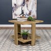 FONTOI End Table Rustic Wood Finish Modern Accent Table with Wide Legs for Living Room Decor and Bedroom, Mango color, 23.5"*23.5"*21.75" - 2 of 4