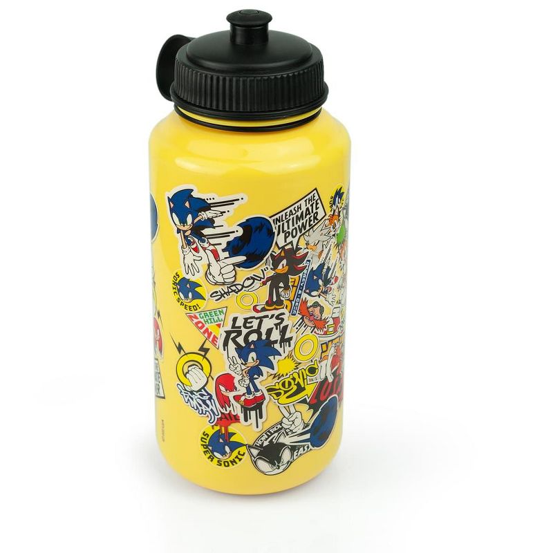 Just Funky Sonic The Hedgehog Sticker Bomb Large Plastic Water Bottle | Holds 32 Ounces, 2 of 7