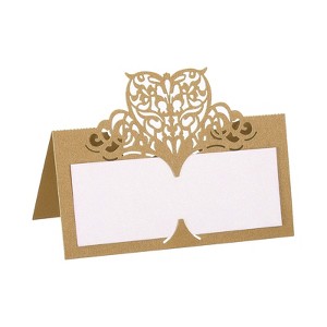 Unique Bargains Hollow Butterfly Cut Design Foldable Party Table Name Place Cards 25 Pcs - 1 of 4