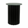 Mango Wood & Marble Accent Table - Round Casual Home End Table for Living Room, Bedroom & Office - Modern Decorative Side Table - 20" Black - 3 of 4