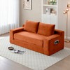 Racxily Loveseat Sofa, 2 in 1 Convertible Folding Couch Bed, Compressed Corduroy Floor Lounge Sofa for Apartment Office Bedroom Living Room - 4 of 4