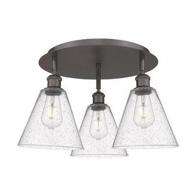 Berkshire - 3 Light Flush Mount In Industrial Style-10.5 Inches Tall and 19.75 Inches Wide
