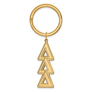 Black Bow Jewelry 14k Yellow Gold Plated Sterling Silver Delta Delta Delta Greek Life Key Chain - 1 of 3