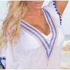 LA LEELA women's Vacation Casual Swim Holiday Beachwear Summer Beach Dress Short Fall Bathing Suit Cover Ups for Women Medium-Large White, Solid - 3 of 4