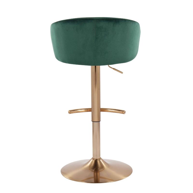 Set of 2 Claire Adjustable Barstools Gold/Green - LumiSource, 6 of 11