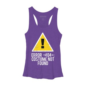Women's Design By Humans Halloween Error 404 Costume Not Found Apparel By COVI Racerback Tank Top - 1 of 3