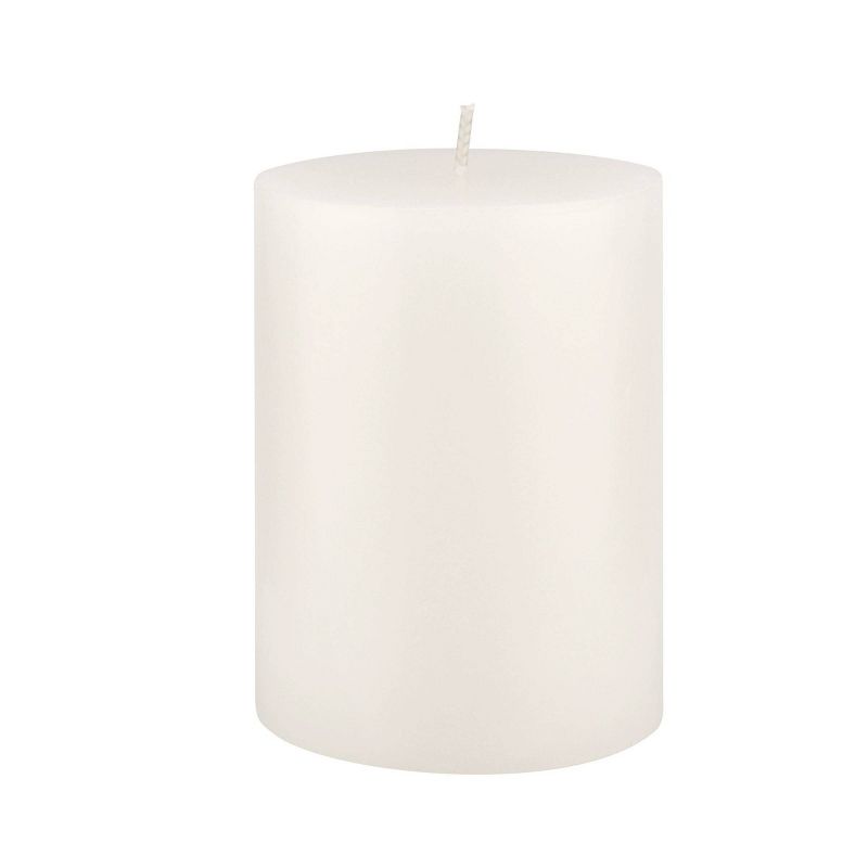 6pk Unscented Flat top Smooth Pillar Candles White - Stonebriar Collection, 3 of 8