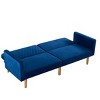 DOMETOUR 77.2" Futon Sofa Bed Loveseat, Morden Convertible Sofa for Living Room Bedroom Leisure Sleeper Couch - 3 of 4