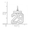 Black Bow Jewelry Sterling Silver, Athletic Collection, Small Polished Number 29 Pendant - 4 of 4