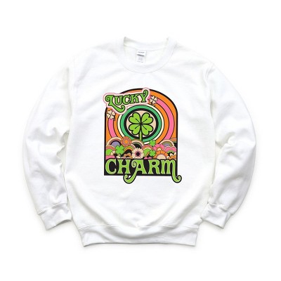 Simply Sage Market Women's Graphic Sweatshirt Lucky Charm Retro St. Patrick's Day
