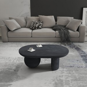 Royal Hampton Oval Mango Wood Full and Half Spherical Leg Coffee Table, 38 Inch - 1 of 4