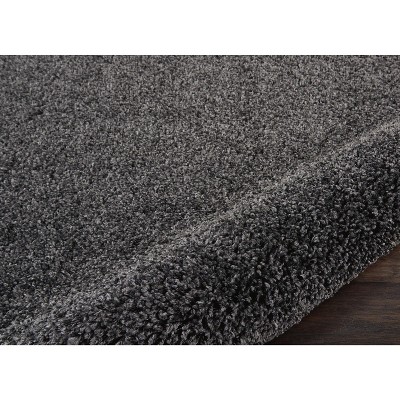 Dark Grey Rectangular Shag Rug with Latex Backing