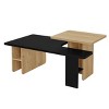 Coffee Table for Living Room Set of 2, Natural Wood and Finish Modern Nesting Rectangle Tables with Storage Shelf-The Pop Home - 4 of 4
