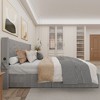 NicBex Full/Queen Upholstered Bed Frame with Lift Up Storage,Platform Bed Frame with Button Tufted Wingback Headboard and USB Ports,Light/Dark Gray - 3 of 4
