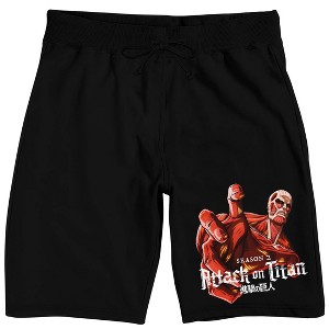 Attack On Titan Season 2 Colossal Titan Men's Black Sleep Pajama Shorts - 1 of 4