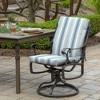ARDEN Outdoor Midback Chair Cushion, 18 x 16.5, Rain-Proof, Fade Resistant French Blue Linen Stripe - 2 of 4