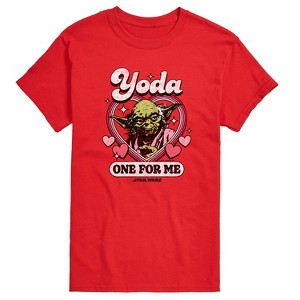 Men's - Star Wars - Valentine Yoda One For Me Short Sleeve Graphic T-Shirt - 1 of 4