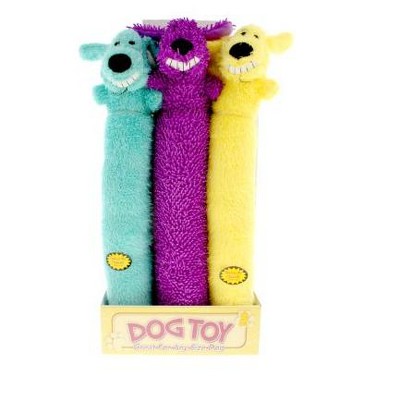 Multipet Original Loofa Dog - 4-Piece Dog Toy Value Pack in Assorted Colors and Fabrics