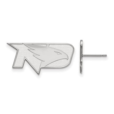 Black Bow Jewelry 10k White Gold North Dakota Fighting Hawks NCAA Post Earrings